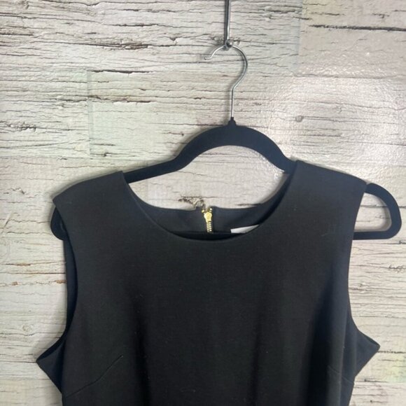 Calvin Klein dress black purple striped size 14 sheath - Picture 3 of 7